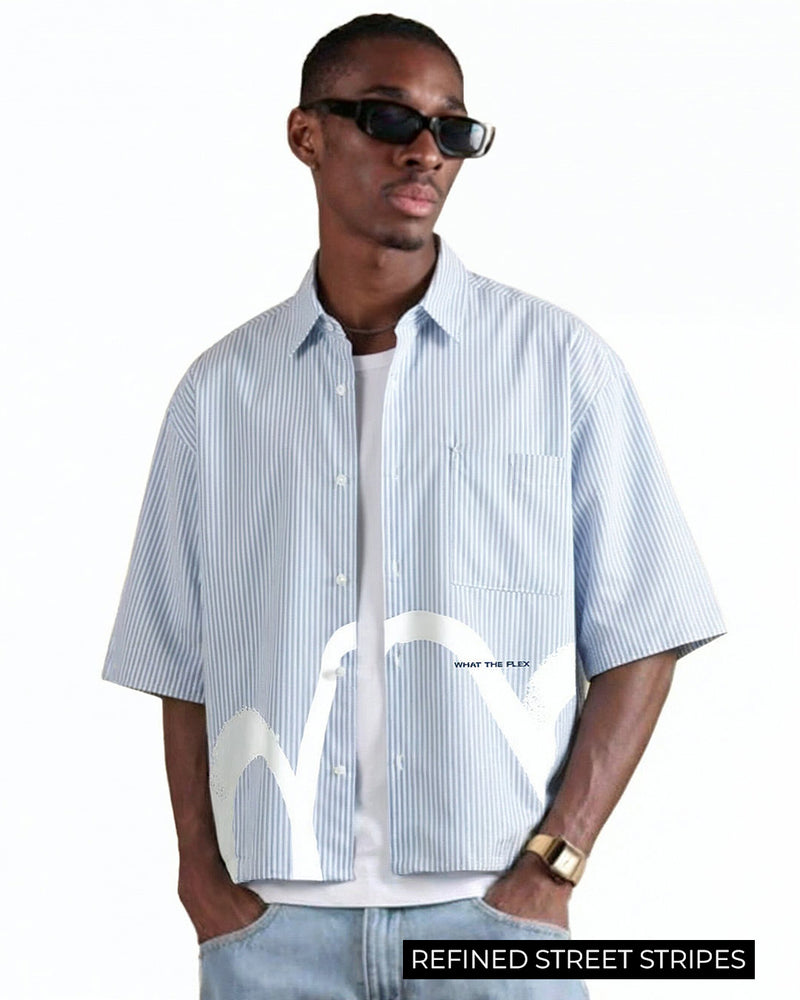 BTS Half Sleeve Striped Shirt