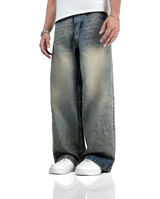 Burnt Blue Baggy Denim Jeans