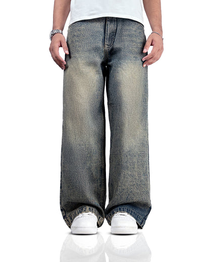 Burnt Blue Baggy Denim Jeans