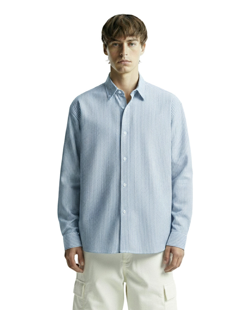 Basic Blue Striped Shirt