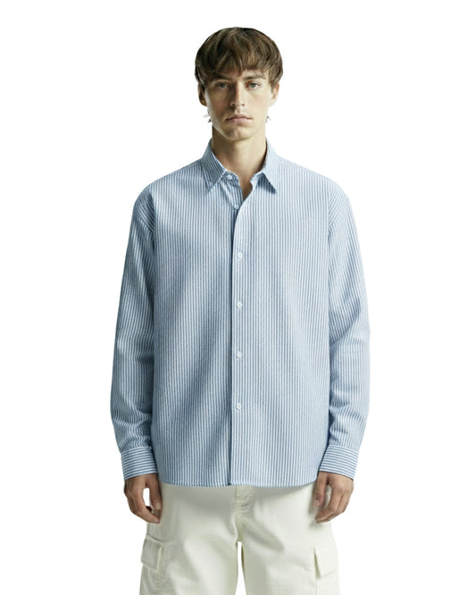 Basic Blue Striped Shirt