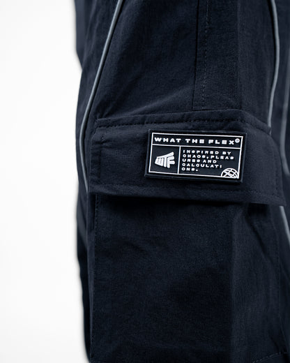 Black Edgy Parachute Pants