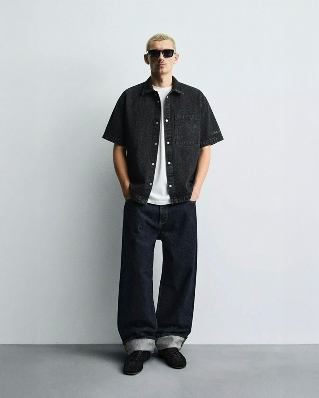 Black Half Denim Layer