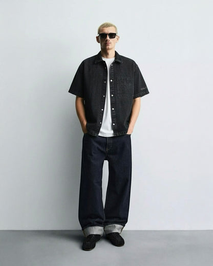 Black Half Denim Layer