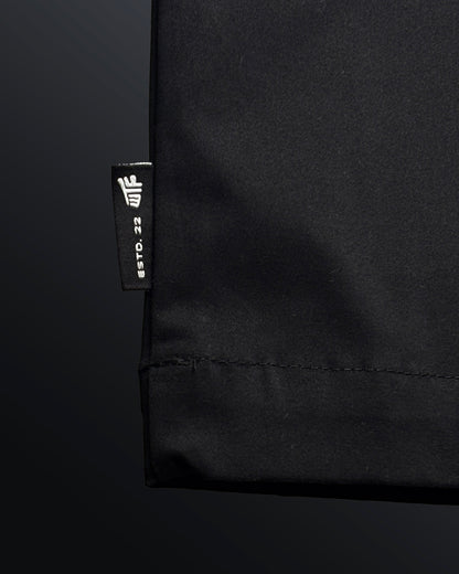 Black Retro Cotton Polo T-Shirt