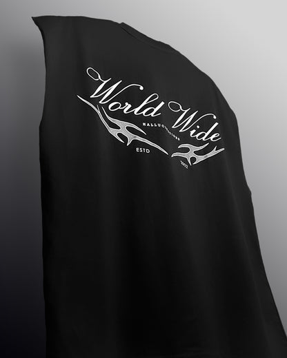 Worldwide Black Cotton Vest