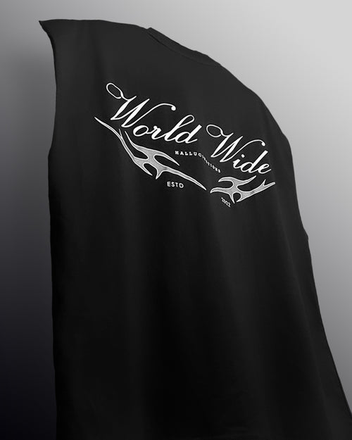 Worldwide Black Cotton Vest