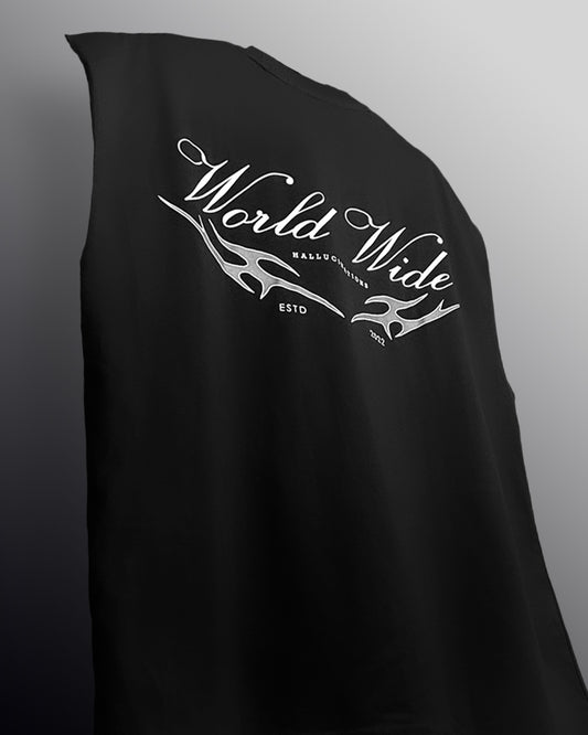 Worldwide Black Cotton Vest