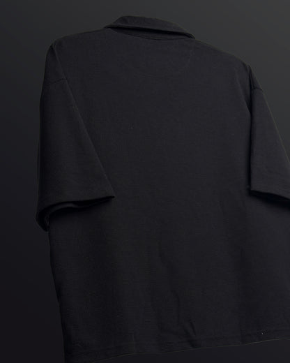 Ash Black Polo T-Shirt with Zip