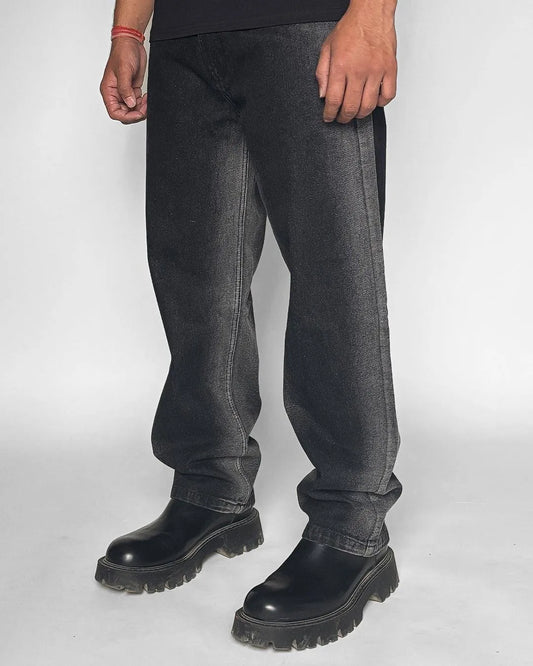 Black Denim Oversized Jeans - WHAT THE FLEX