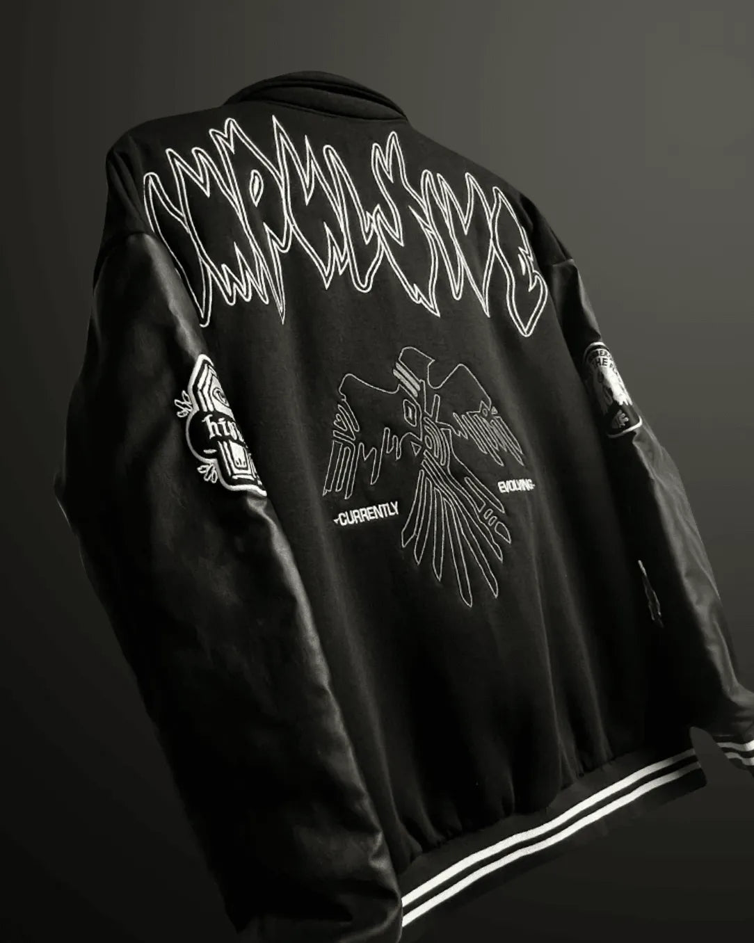 Black varsity jacket