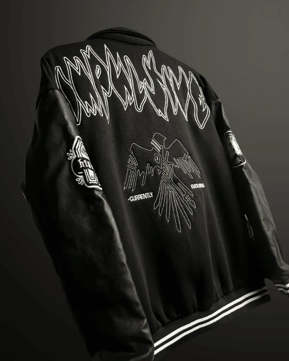 Black varsity jacket