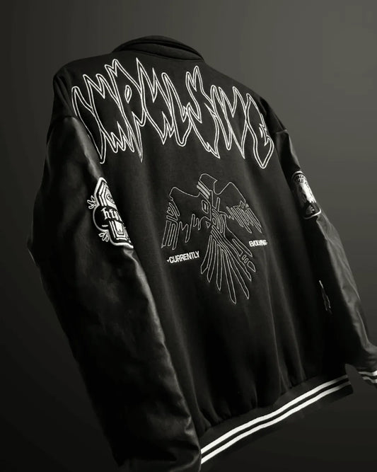 Black varsity jacket