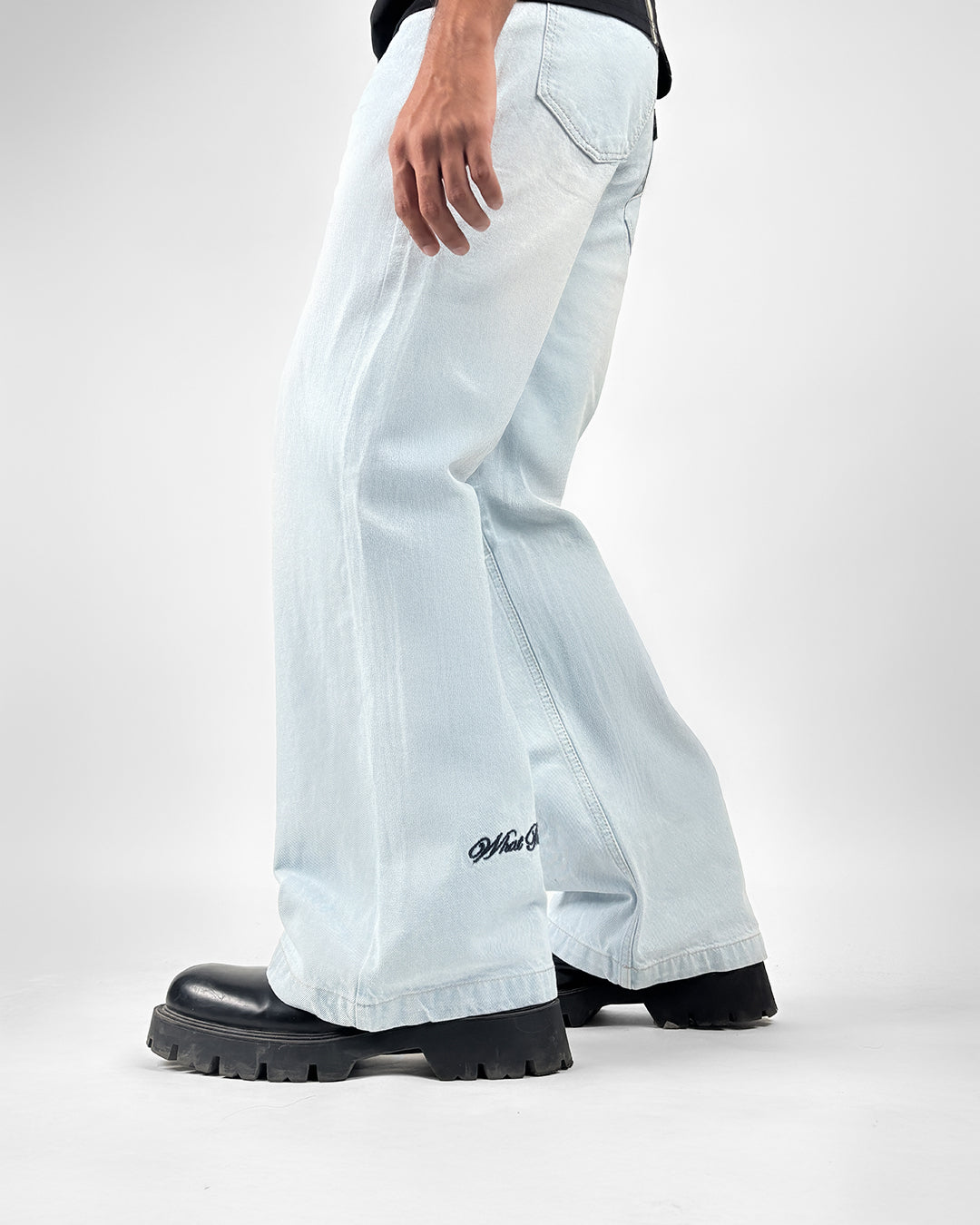 Blue Wide Flared Jeans