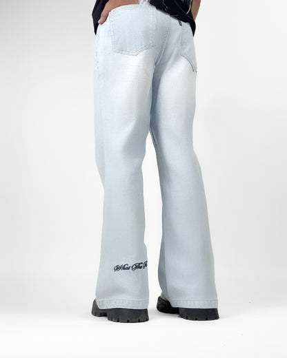 Blue Wide Flared Jeans