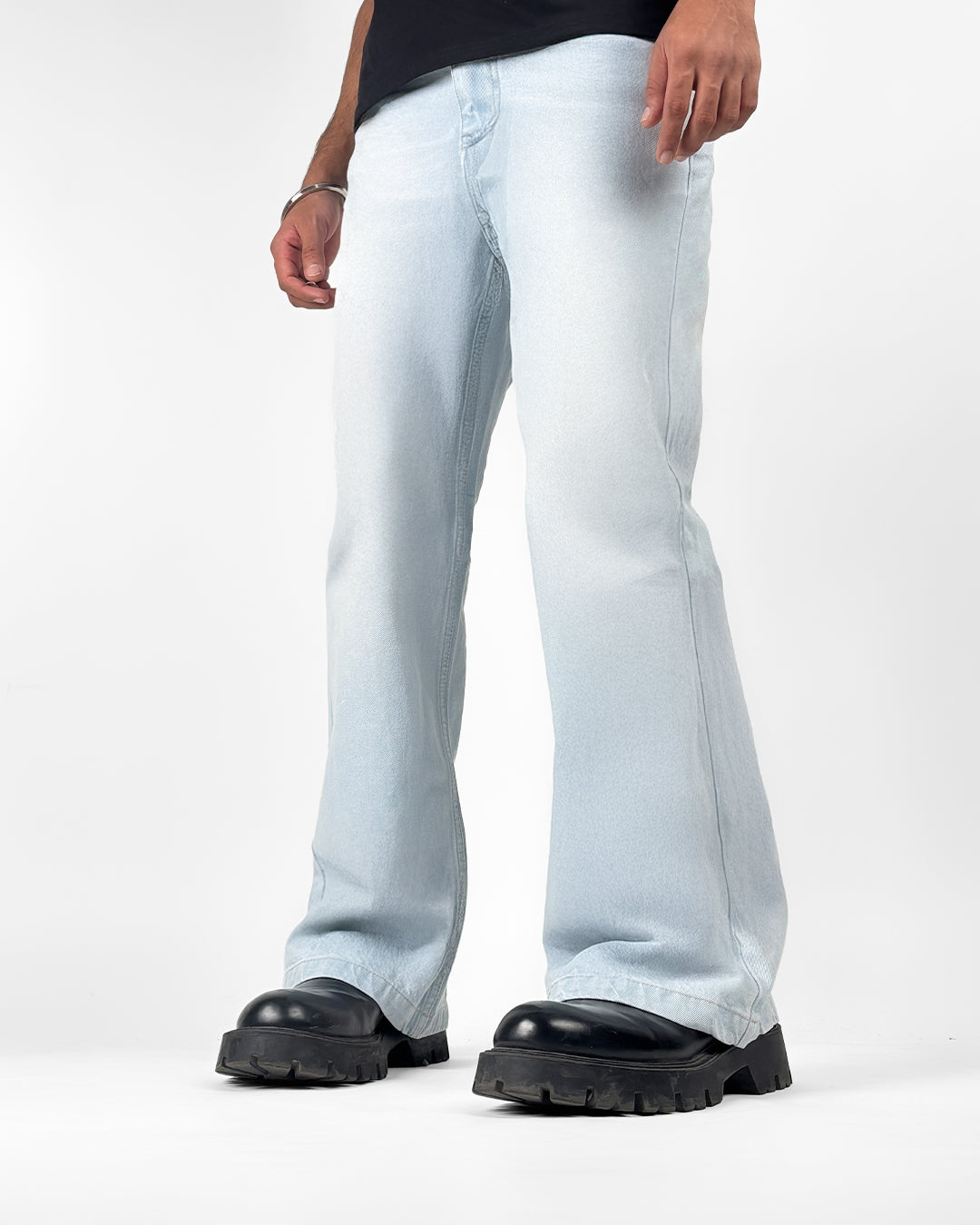 Blue Wide Flared Jeans