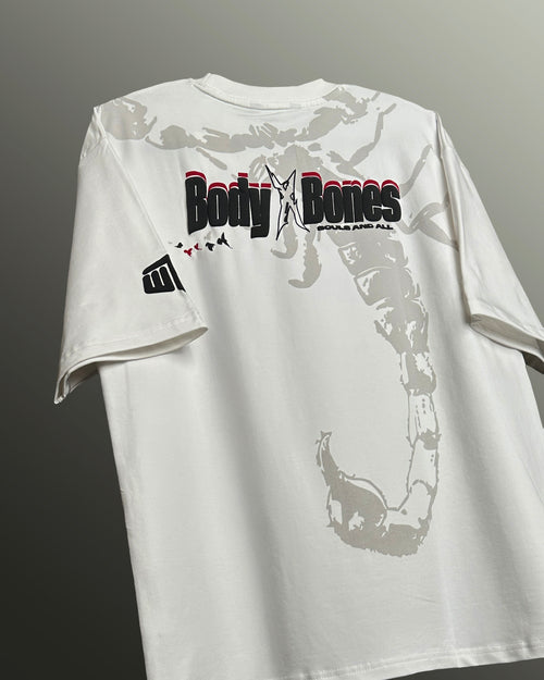 Body Bones Oversized White T-shirt Heavyweight