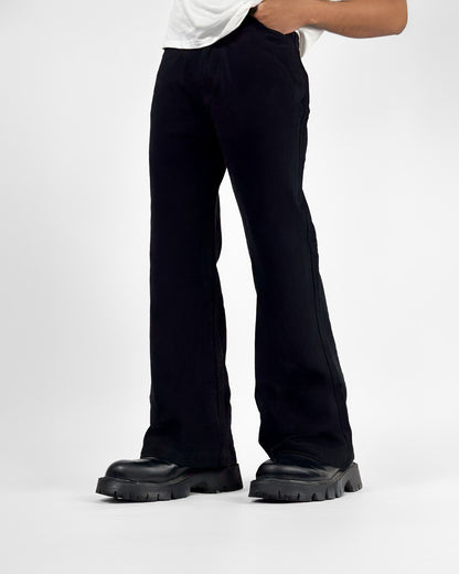 Black Wide Flared Jeans