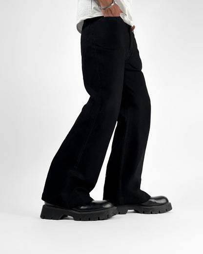 Black Wide Flared Jeans
