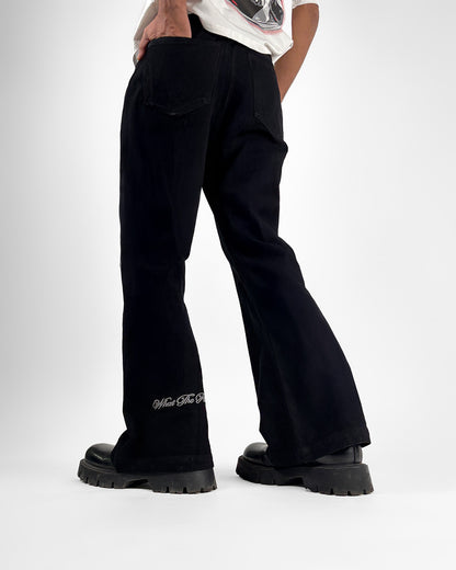 Black Wide Flared Jeans