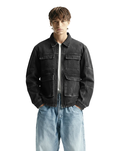 Charcoal Black Denim Jacket - Exclusive