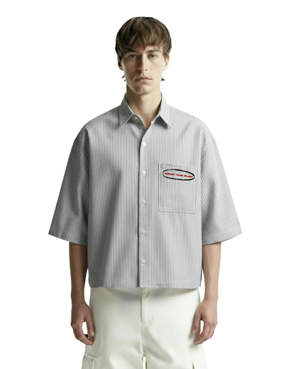 Classic Black Half Sleeves Striped Shirt