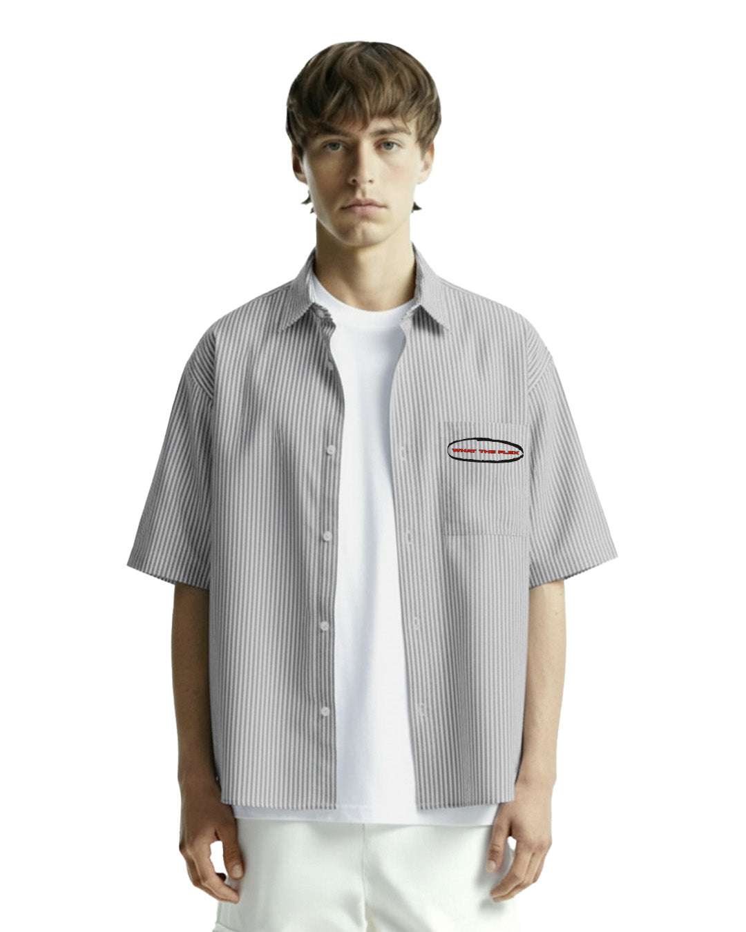 Classic Black Half Sleeves Striped Shirt