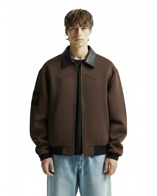 Cocoa Leather Cut Jacket