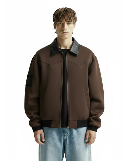 Cocoa Leather Cut Jacket