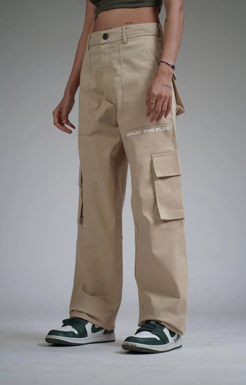 Solid Beige Unisex Cargo - WHAT THE FLEX