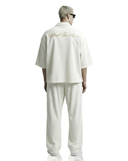Cream Ribbed Co-ord Set