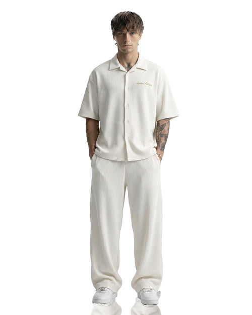 Cream Ribbed Co-ord Set