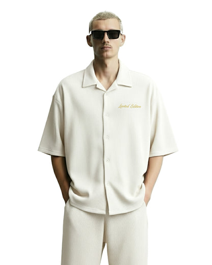 Cream Ribbed Shirt