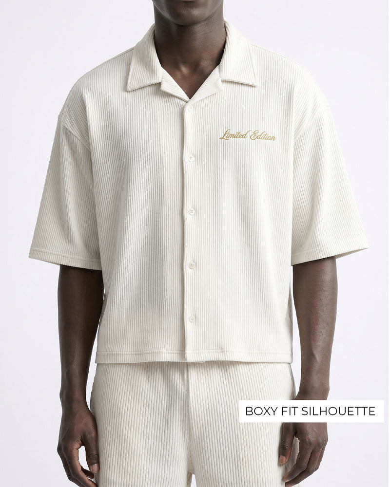 Cream Ribbed Co-ord Set