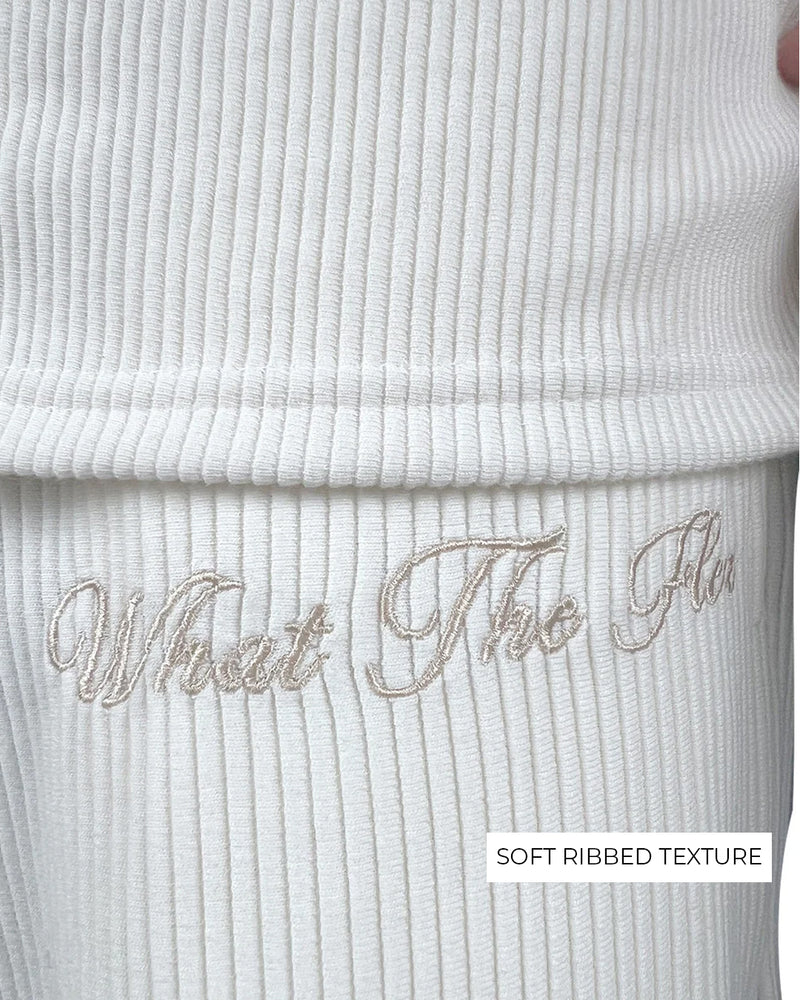 Cream Ribbed Co-ord Set