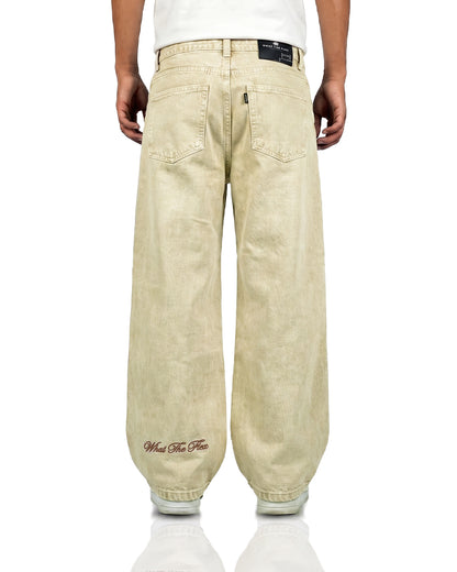 Desert Wash Solid Baggy Jeans