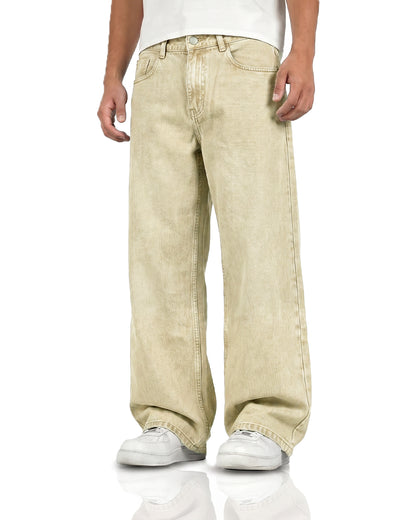 Desert Wash Solid Baggy Jeans