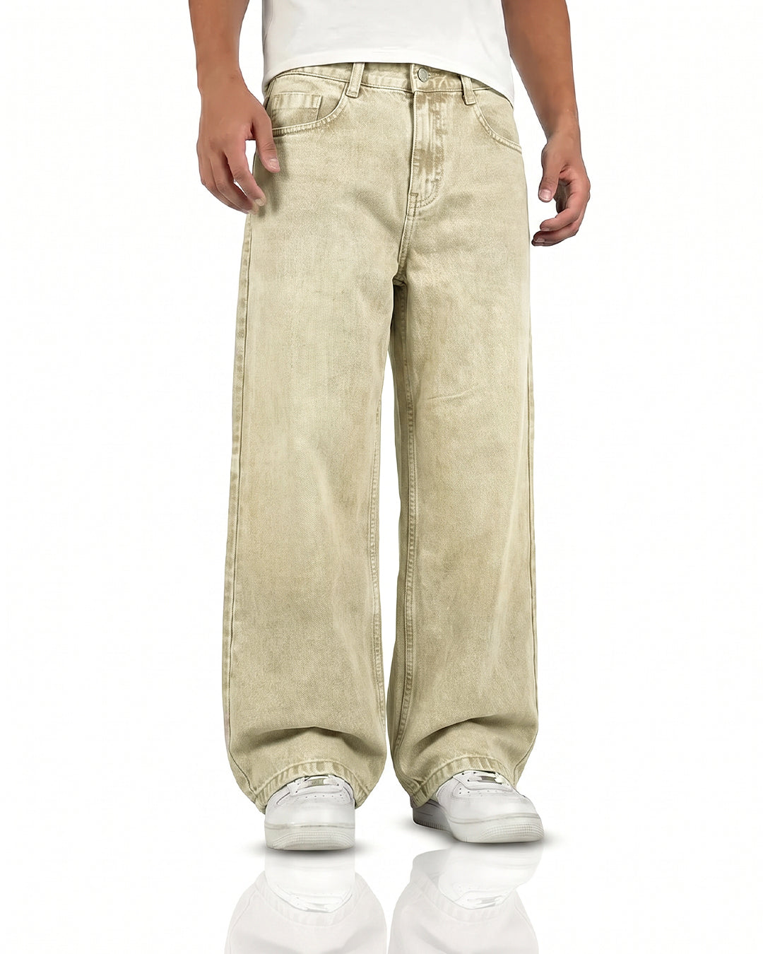 Desert Wash Solid Baggy Jeans