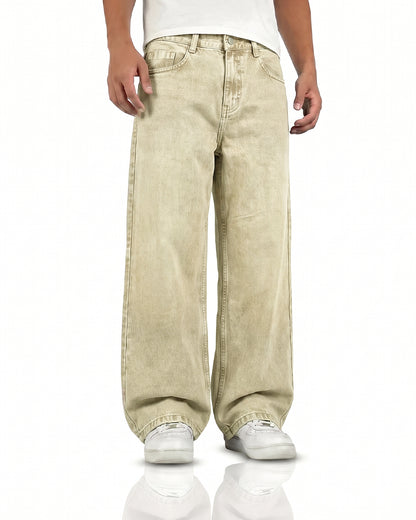Desert Wash Solid Baggy Jeans