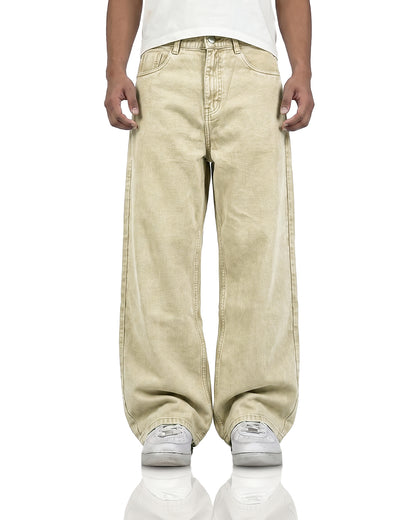 Desert Wash Solid Baggy Jeans