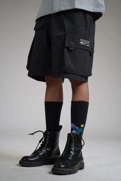 Dark Grey Basic Utility Shorts - WHAT THE FLEX