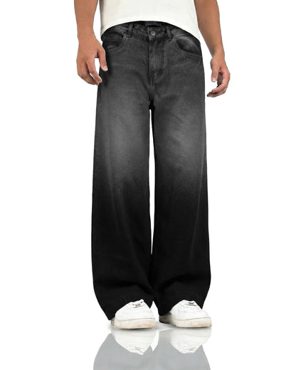 Black Dual Wash Baggy Jeans