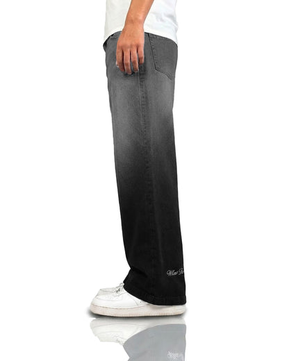 Black Dual Wash Baggy Jeans