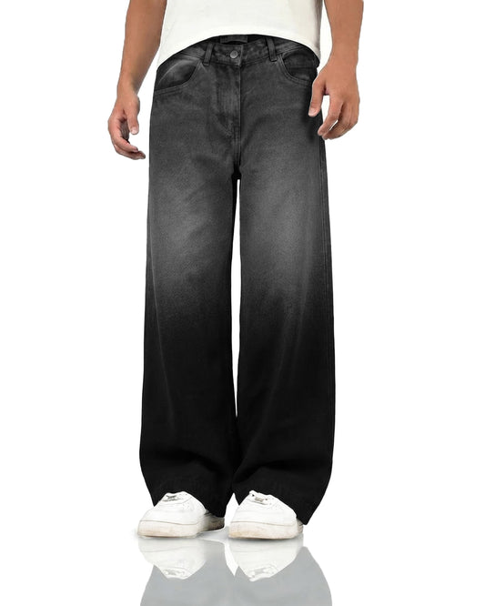 Black Dual Wash Baggy Jeans