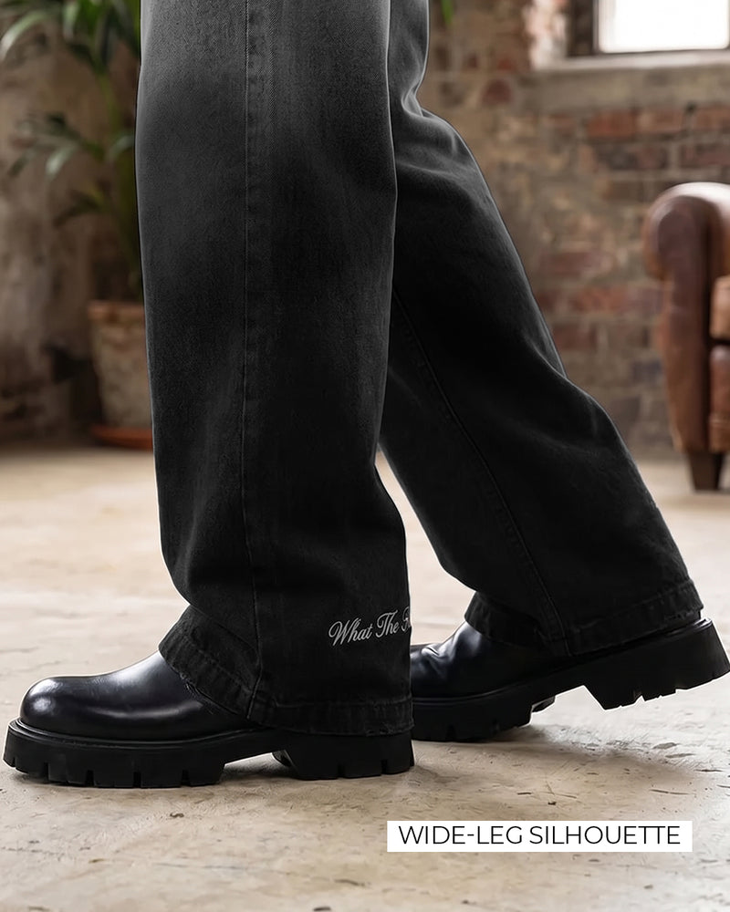 Black Dual Wash Baggy Jeans