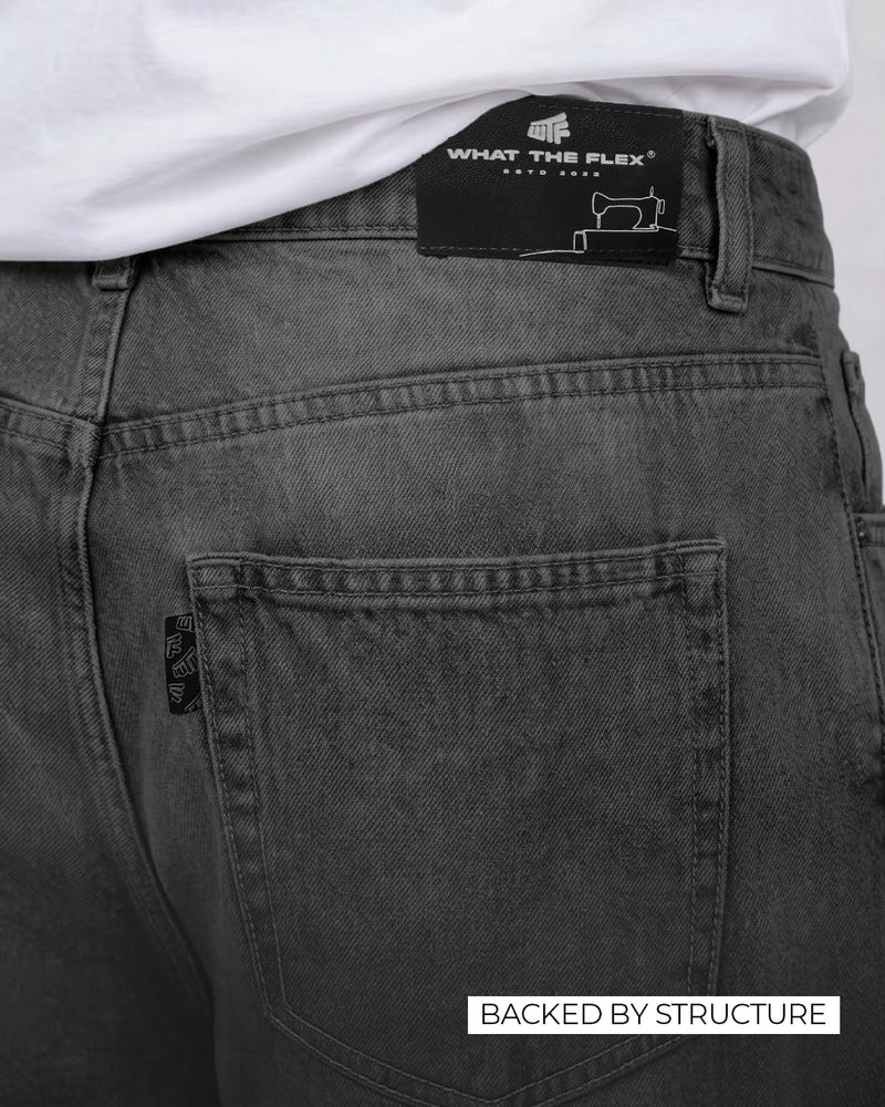 Black Dual Wash Baggy Jeans