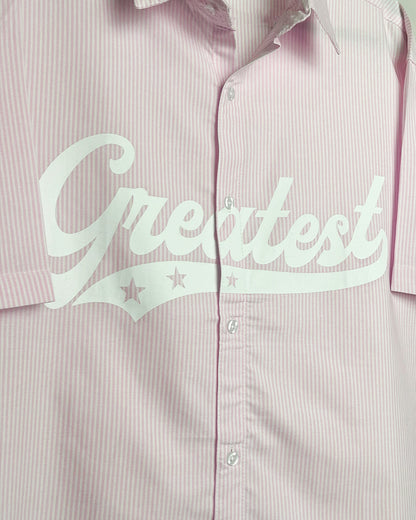 Greatest Pink Half Sleeve Striped Shirt
