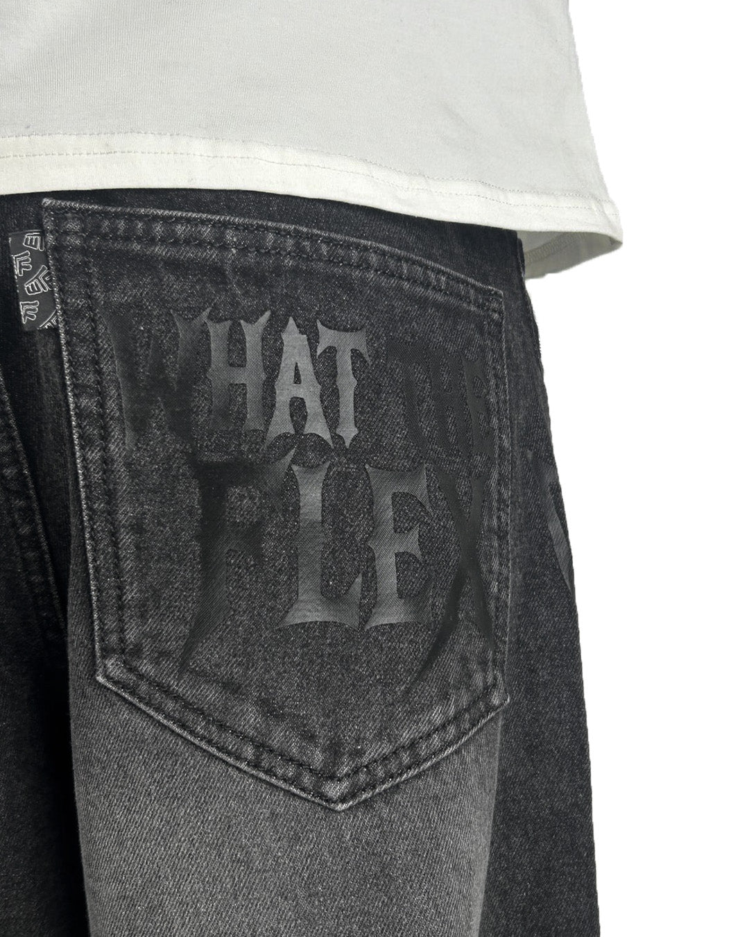 Electric Black Baggy Denim Jeans