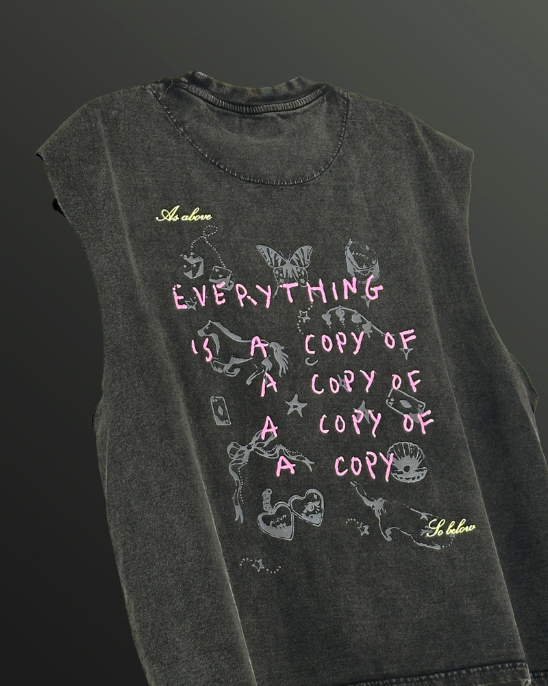 Everything Black Acid Wash Vest