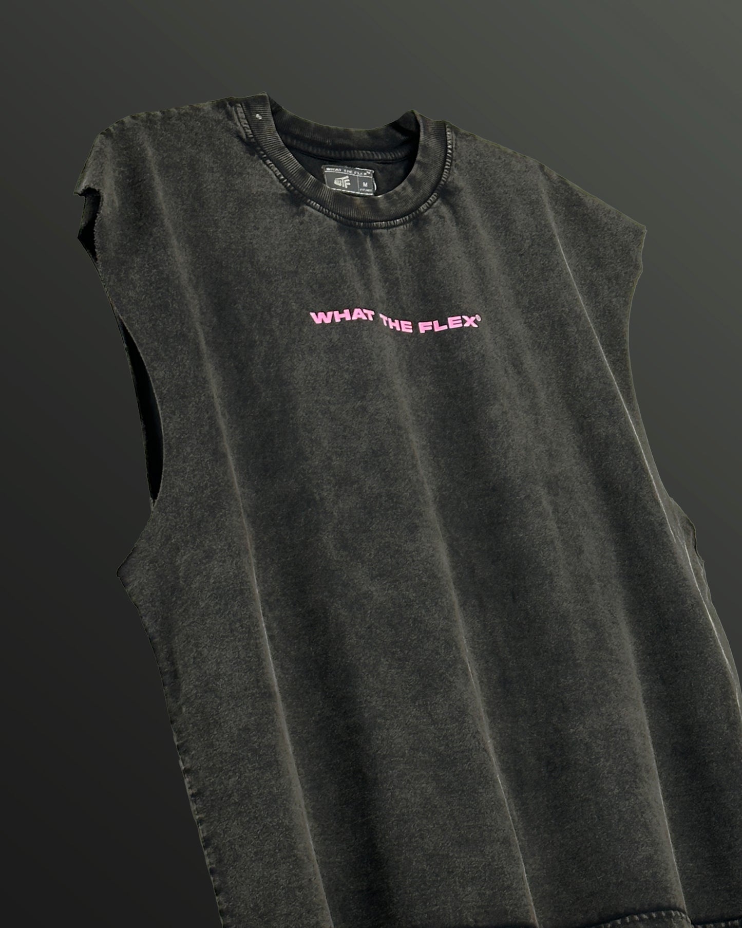 Everything Black Acid Wash Vest